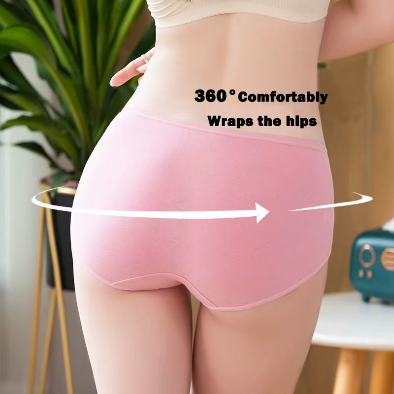 7Pcs/Lot Women'S Panties plus Size Underwear Cotton Briefs Girls Soft Pantys Female Intimates Underpant for Women Sexy Lingeries