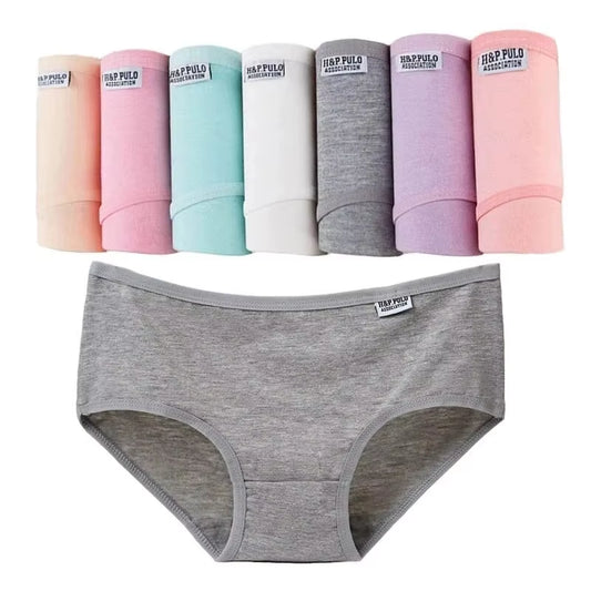 7Pcs/Lot Women'S Panties plus Size Underwear Cotton Briefs Girls Soft Pantys Female Intimates Underpant for Women Sexy Lingeries