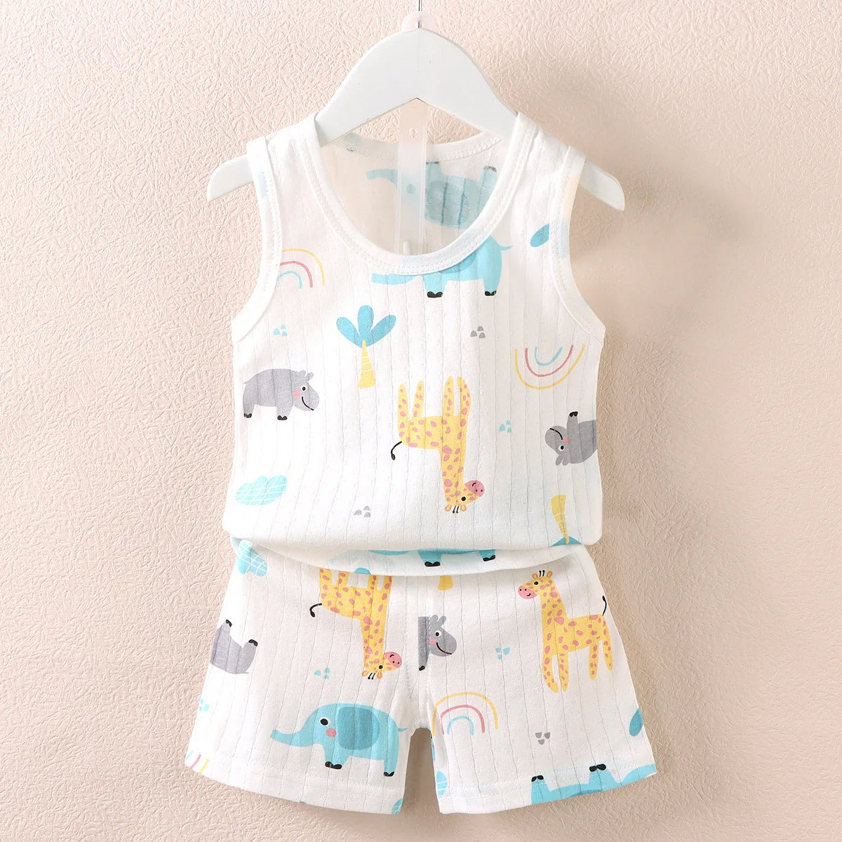 Cute & Breathable Kids Summer Vest & Shorts Set - Adorable Sleeveless Tops for Children