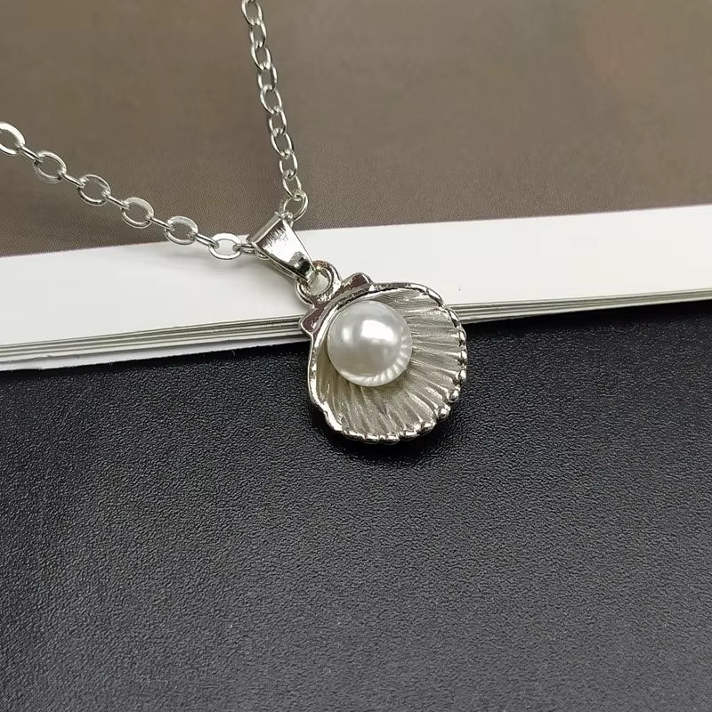 Trendy Summer Shell Imitation Pearl Pendant Necklace for Women Fashion Collar Neck Jewelry Wholesale Dropshipping